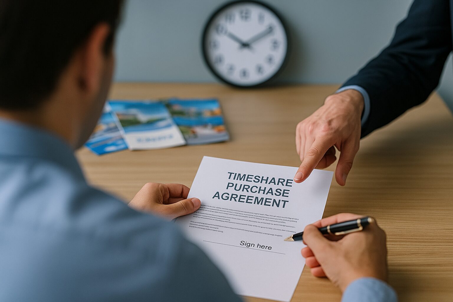 High-pressure timeshare sales — owner pressured to sign a contract during a lengthy sales presentation