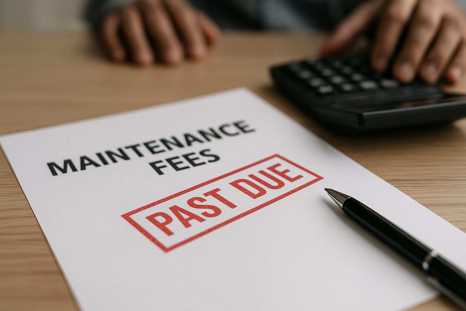 Stop paying timeshare maintenance fees — overdue notice and calculator on a desk