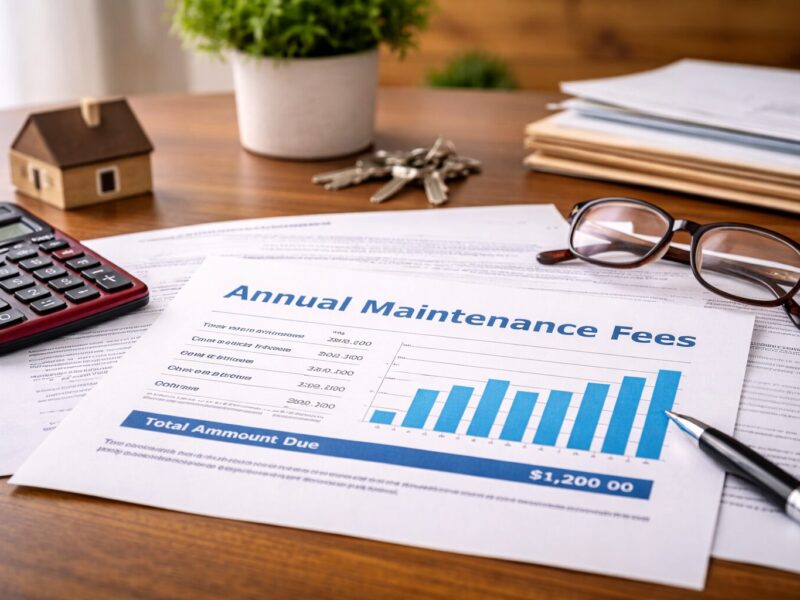 Person reviewing annual timeshare fee statement at home